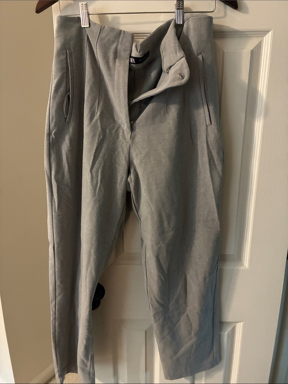 Zara Light Gray woman trousers - Slim Straight